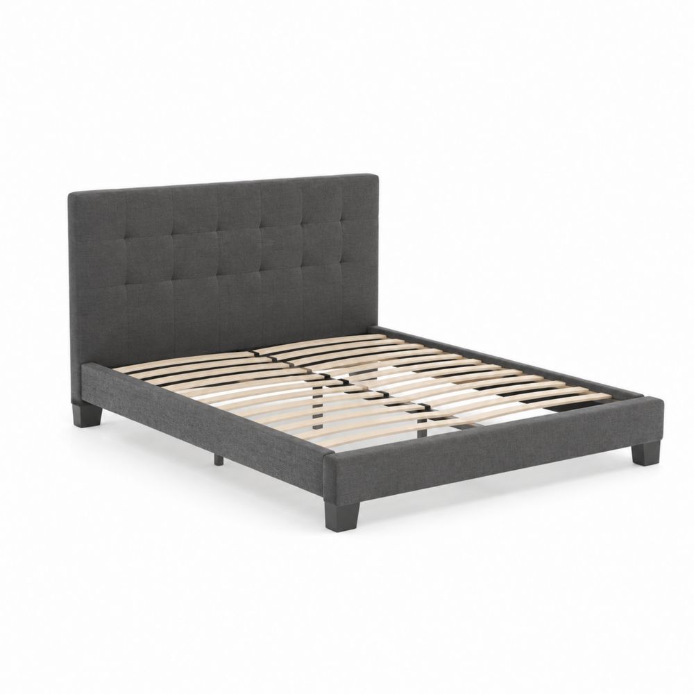Letto Matrimoniale in Tessuto e Legno 160x200 cm