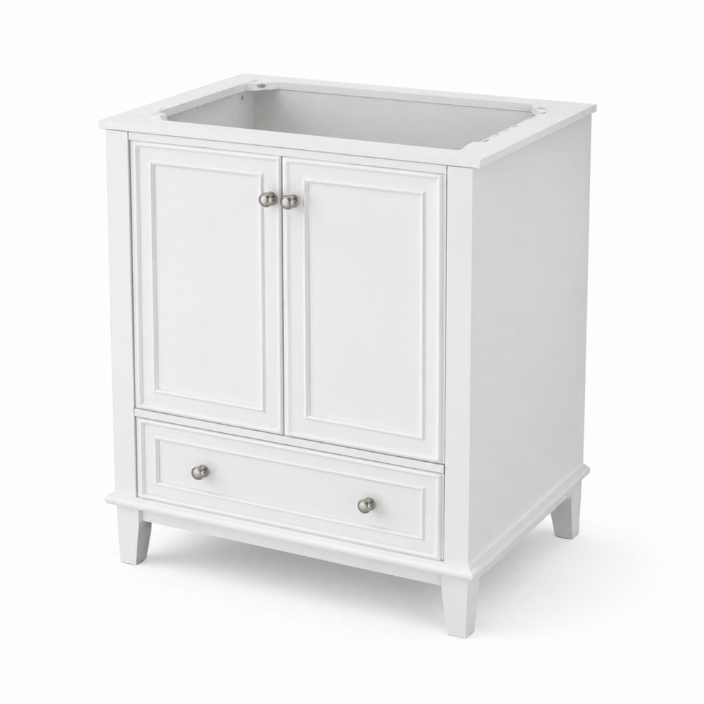 Mobile sottolavabo in legno MDF bianco con ante e cassetto
