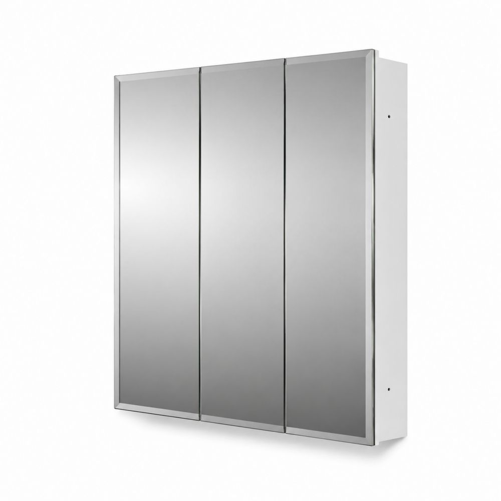 Armadio Specchiera da Bagno in Acciaio Inox con Specchio Argentato