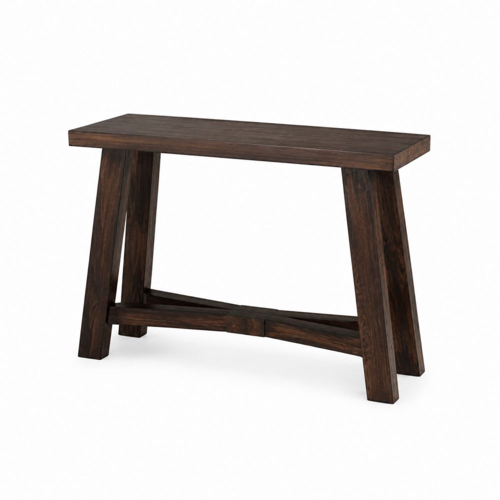 Tavolo consolle in legno di acacia marrone scuro