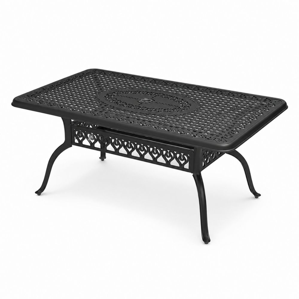 Tavolo rettangolare da giardino in alluminio nero