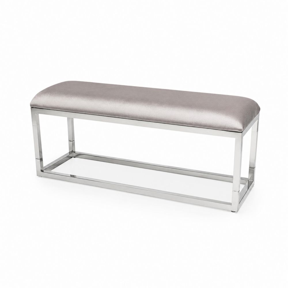 Panca in Acciaio Inox con Rivestimento in Poliestere Grigio