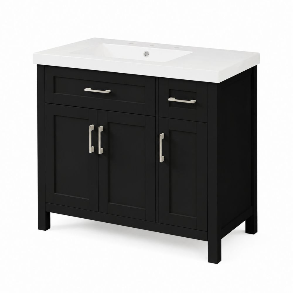 Mobile bagno nero con lavabo in ceramica