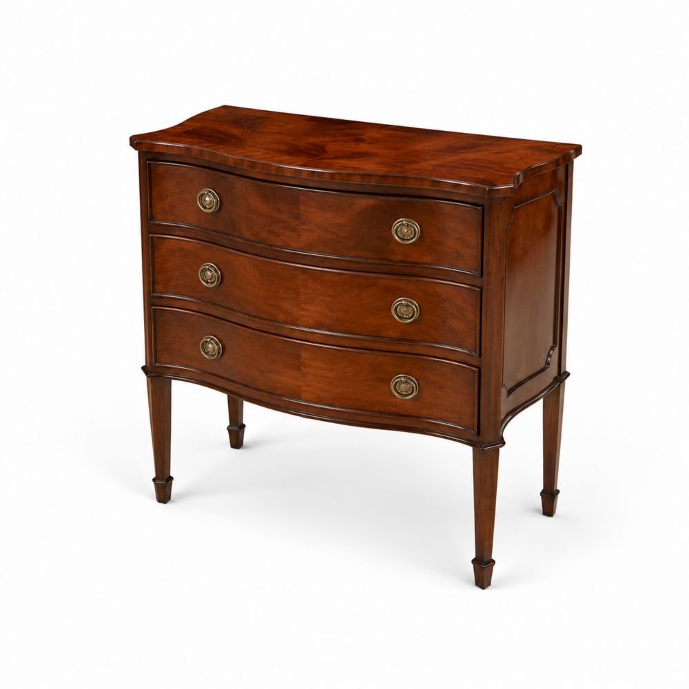 Cassettiera in legno marrone con tre cassetti