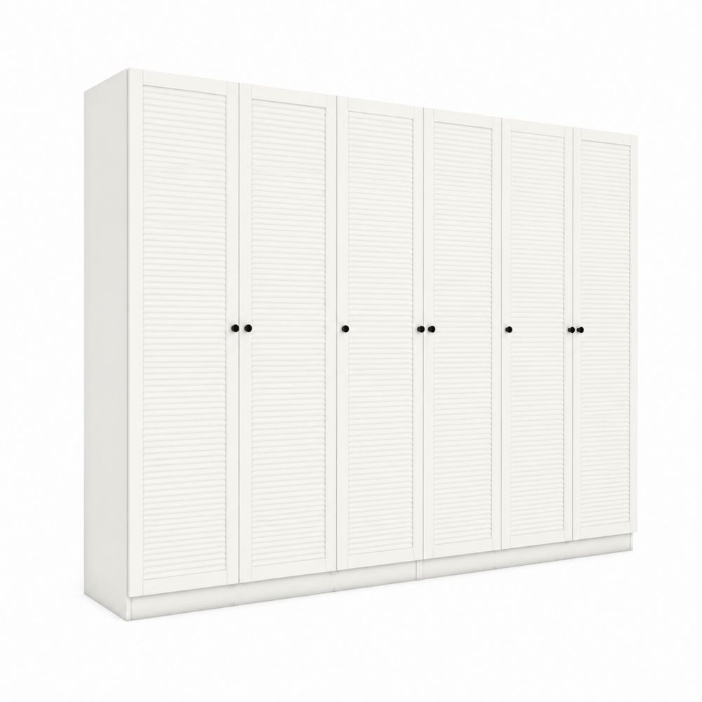 Armadio a sei ante in legno bianco