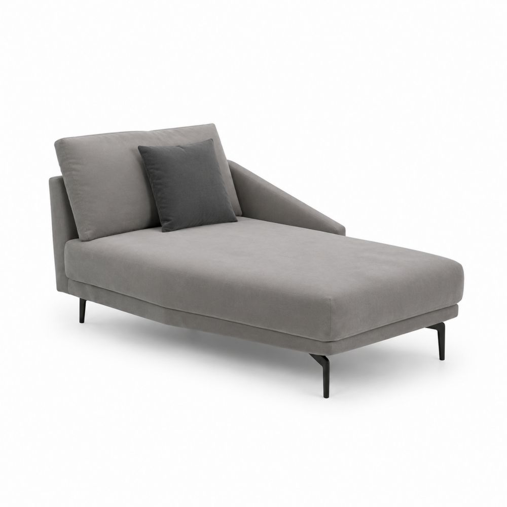 Chaise longue in tessuto poliestere grigio chiaro