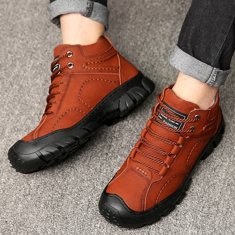 Men Orthopedic Snow Boots Plush Outdoor Ankle Winter Shoes