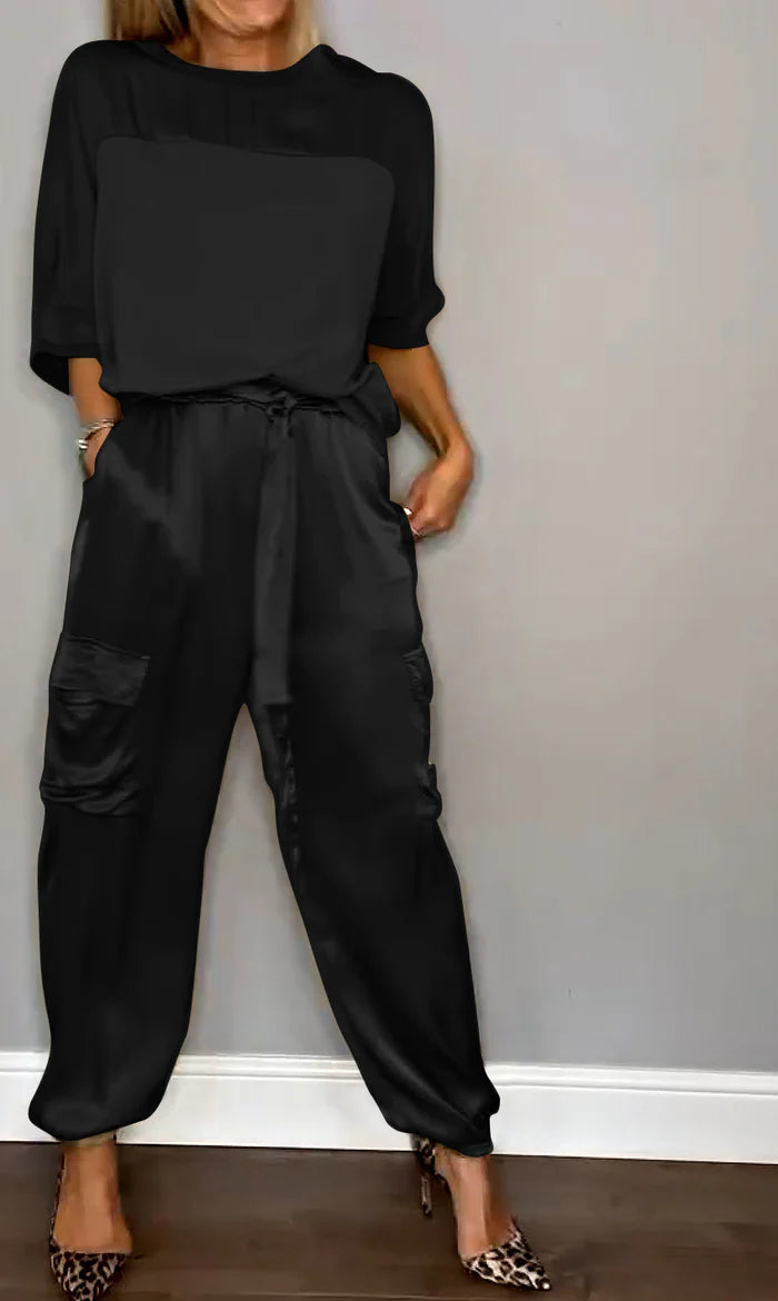Satin Half-Sleeve Set