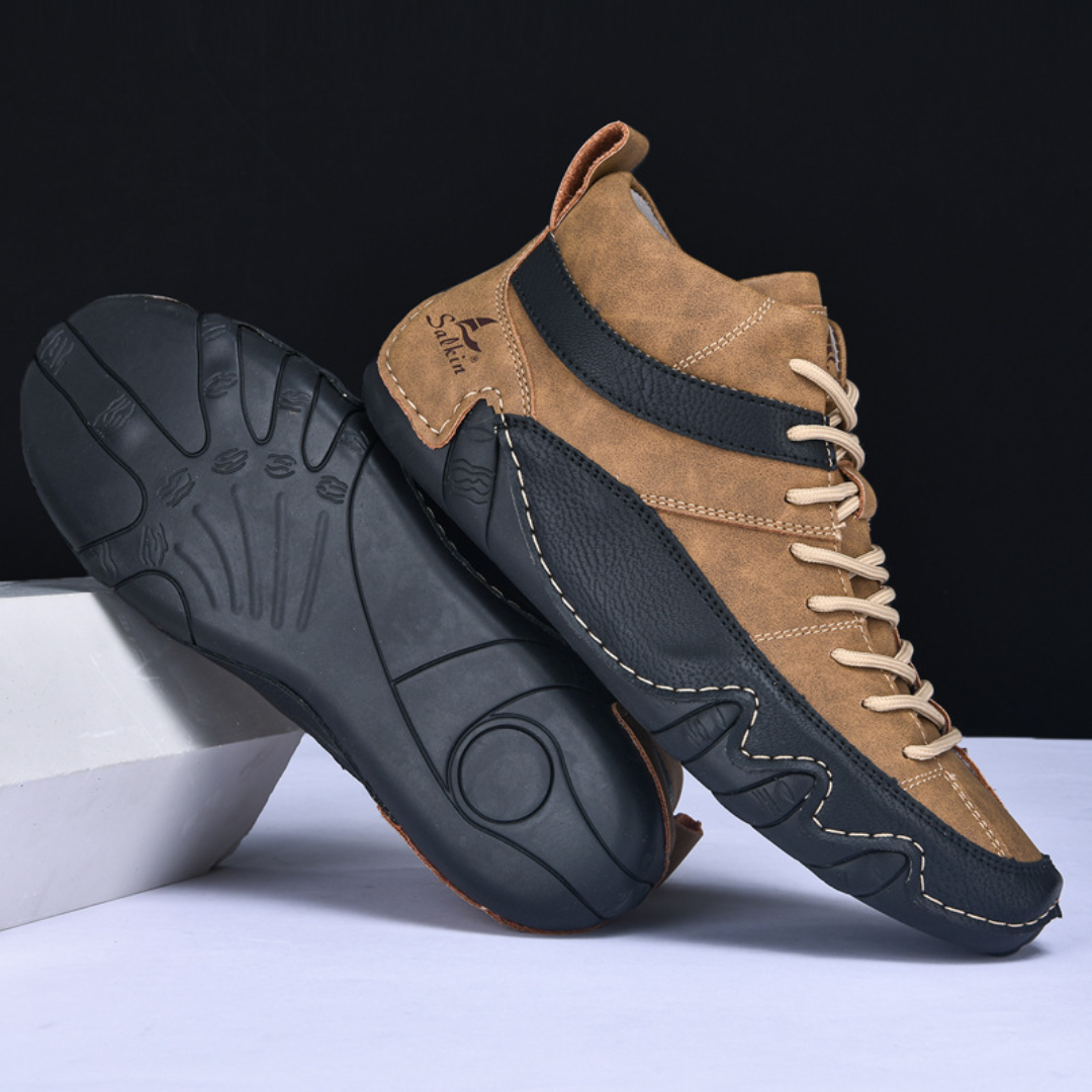 GRW Men Orthopedic Barefoot Boots Water-resistant Suede Leather Winter Ankle Non-slip Walking