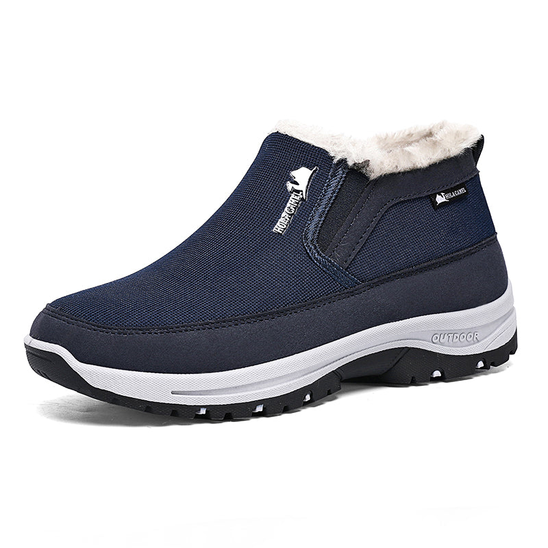 (⏰ Almost Gone!!!) Men's Outdoor Slip-on Warm Hiking Boots - Waterproof, Slip-resistant, Puncture-resistant - Arch Support, Wide Toe - Suitable for Everyday Wear and Outdoor Adventures