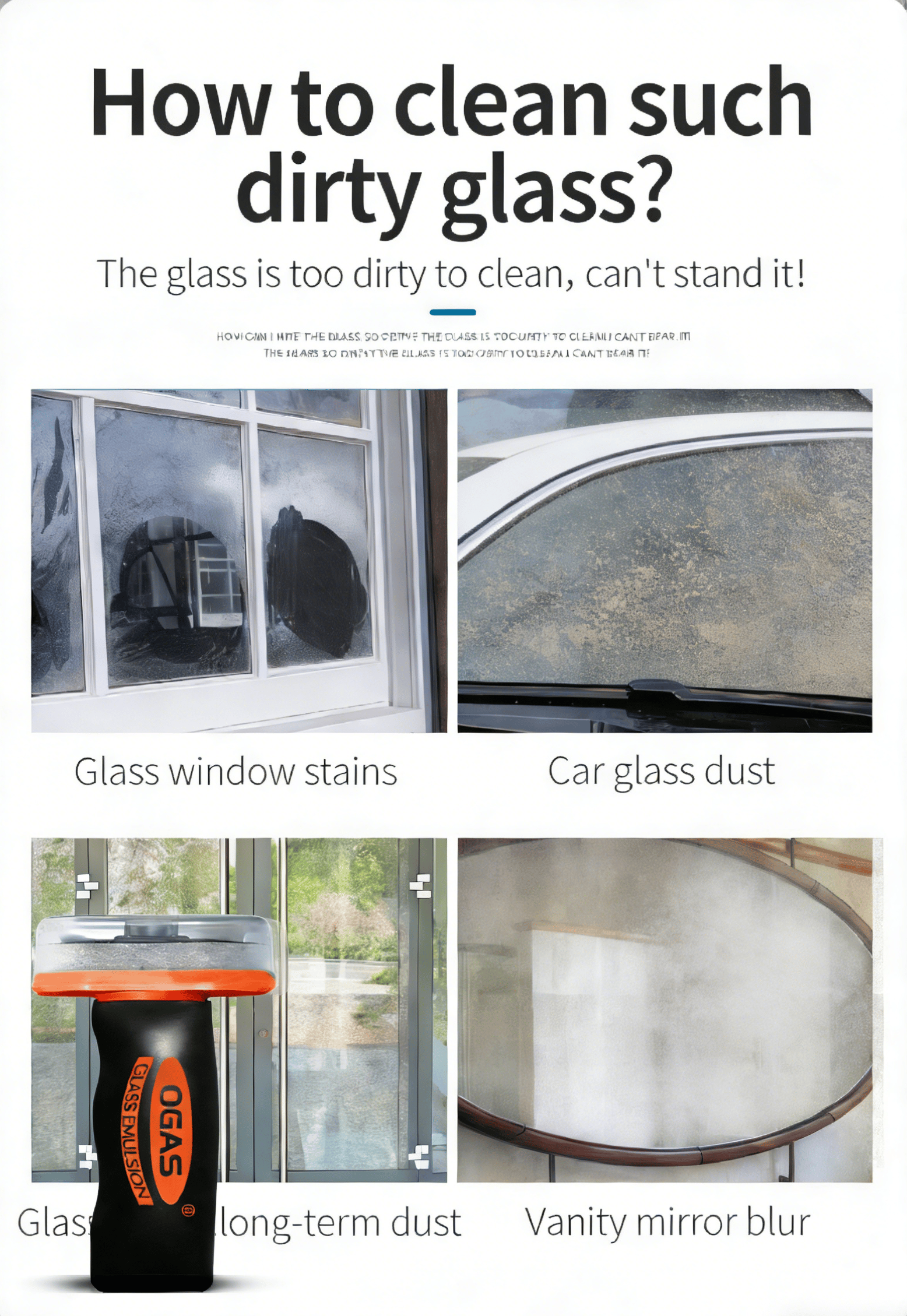 🚗🧼 Multi‐Surface Oil Film Cleaning Brush for Auto & Household Glass – Glass Cleaning Board