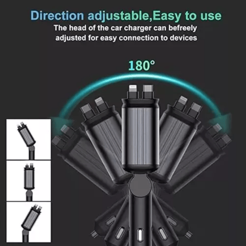 120W 4-in-1 Car Phone Charger with Starlight