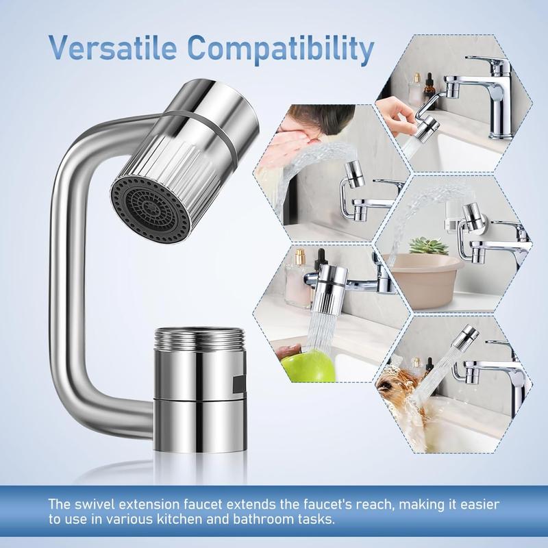 🎄Last 3 Hours - New Year’s Lowest Price! 🎉 Rotatable Faucet Aerator Extension with 2 Splash Modes 💦, Free Install Kit 🎁
