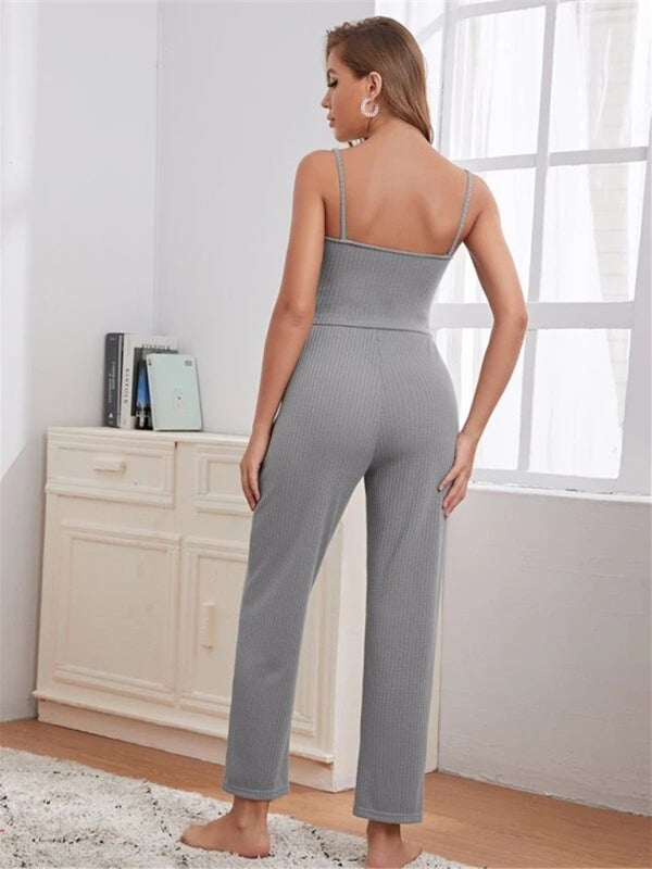 Women's Waffle Knit Loungewear Three Piece Set