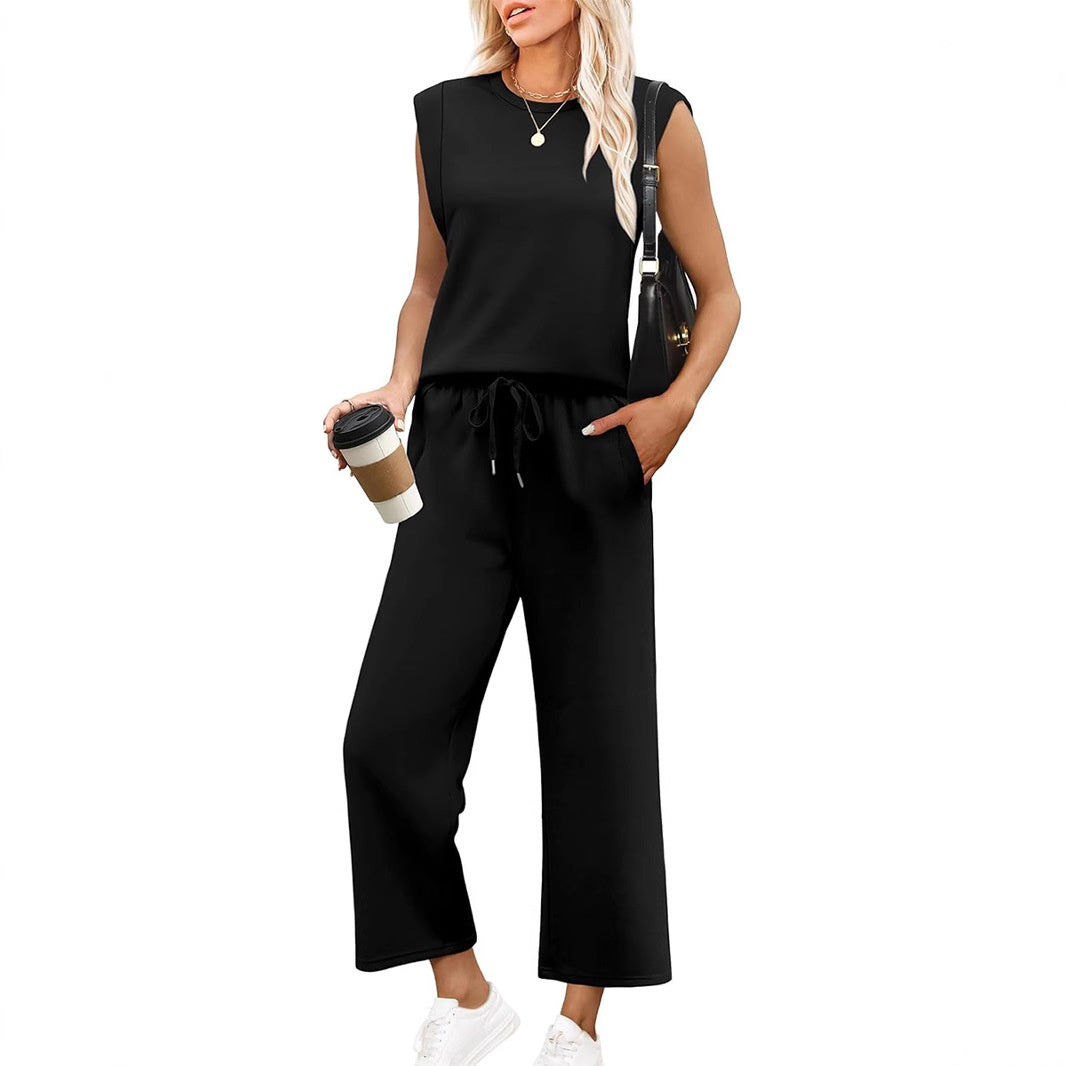 💕 Hot Sale 50% OFF🔥2025 New Women's  Cap Sleeve Top & Wide-Leg Pants 2-Piece Set
