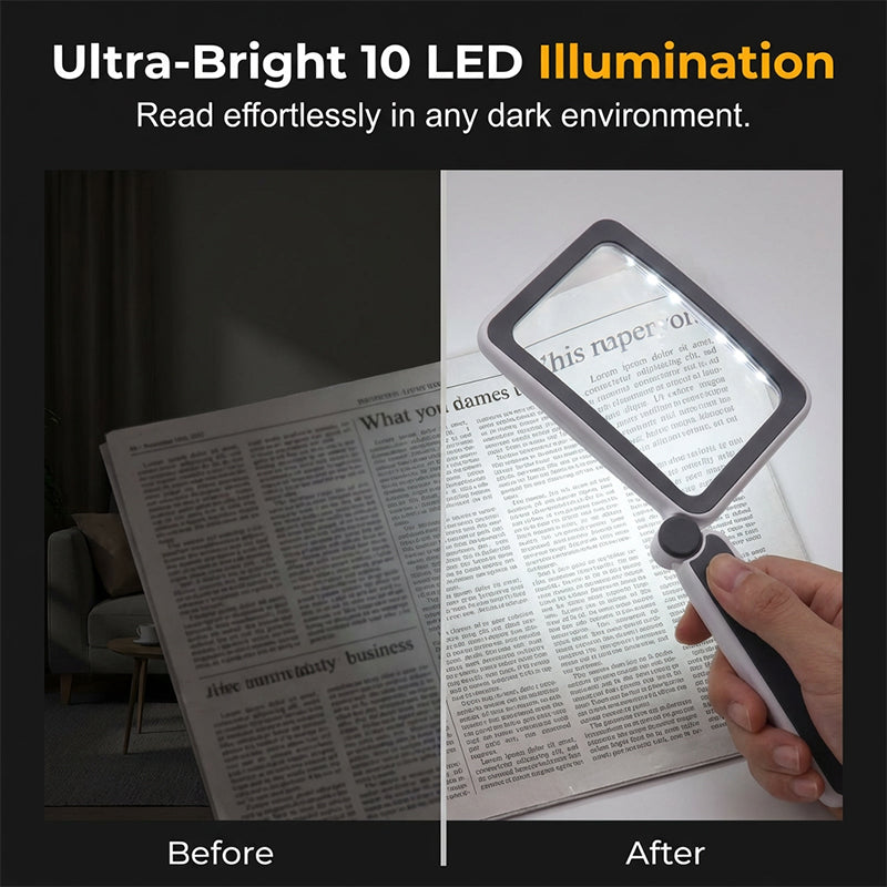🔥Limited-time offer-50% OFF🔥Folding Handheld Magnifying Glass with Light for Reading