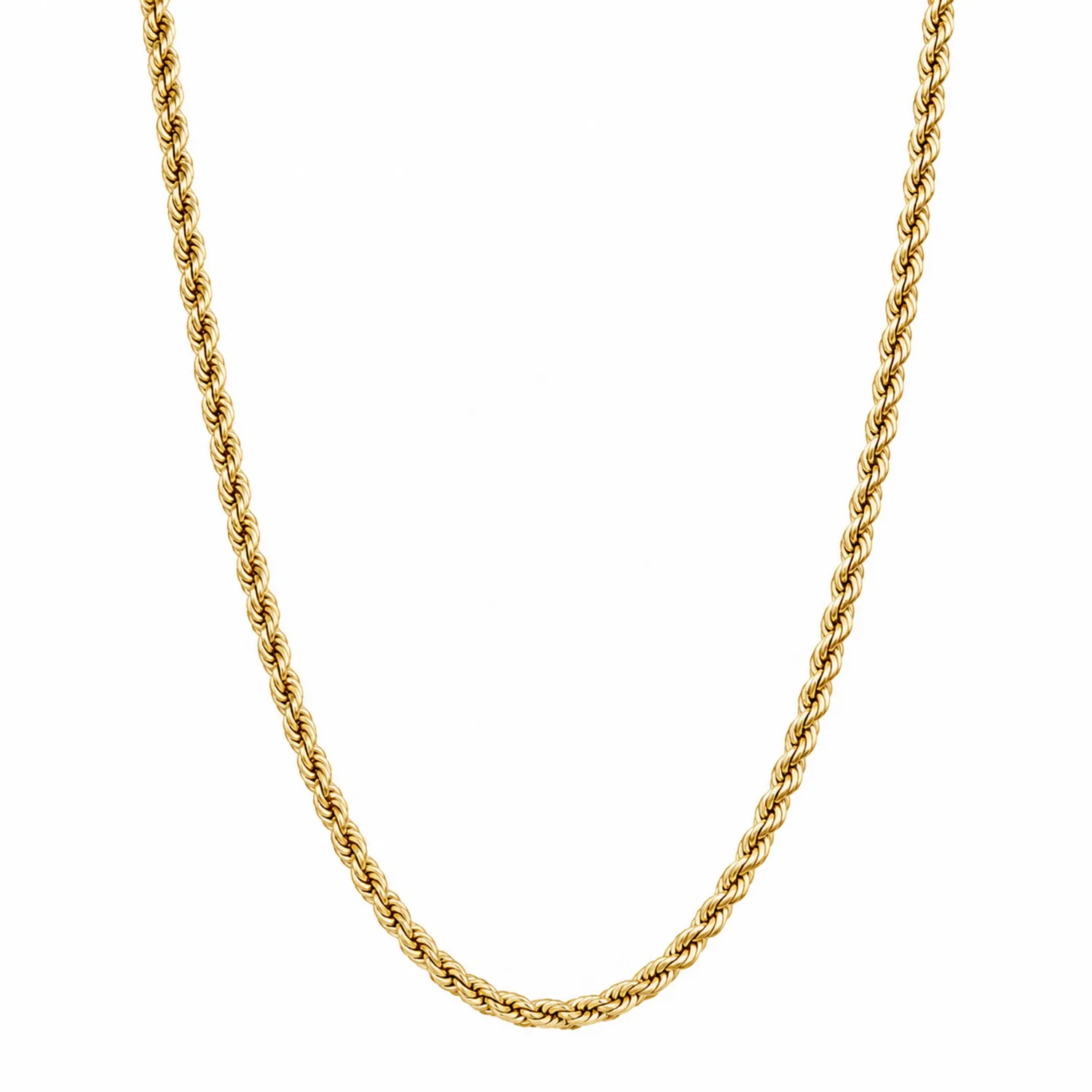 Goldene geflochtene Halskette mit Karabinerverschluss 50 cm-Novtidorix