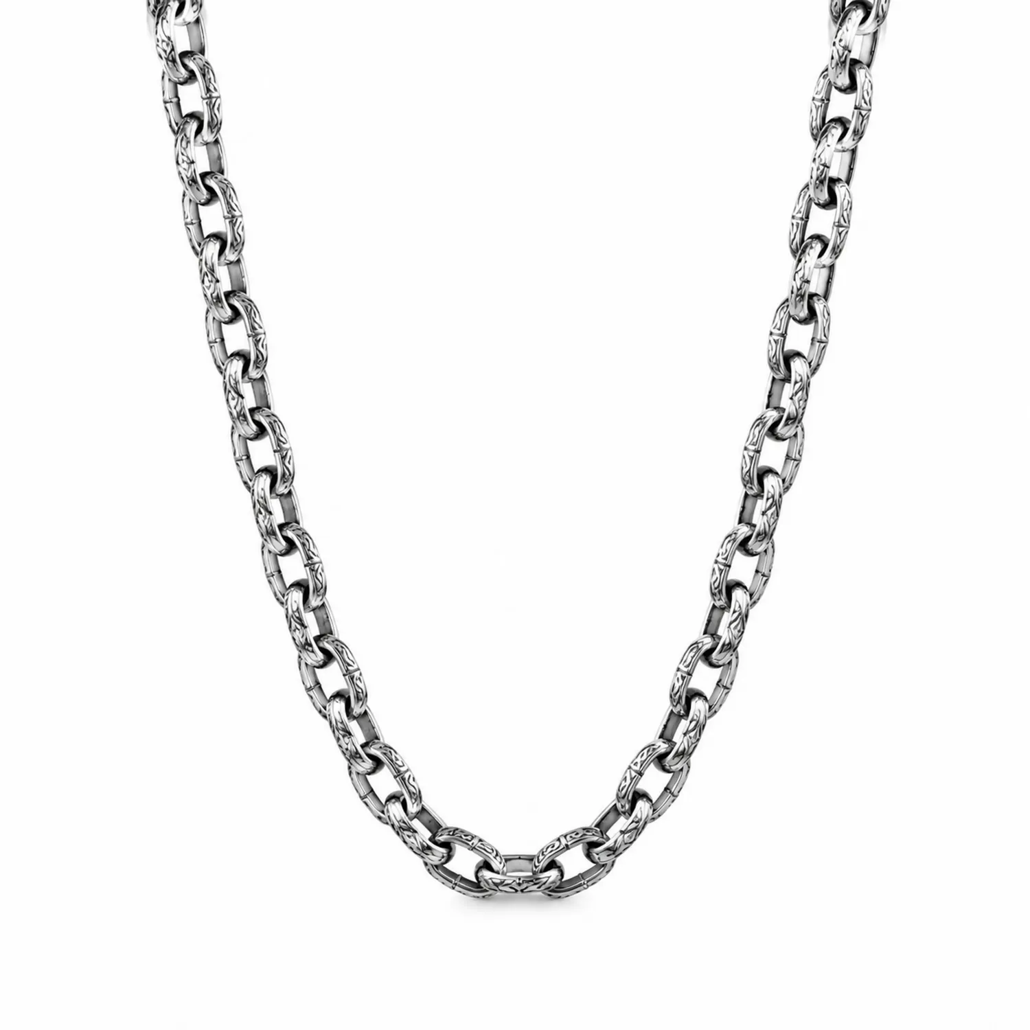 Silberne Halskette mit Gravur, Edelstahl, 60 cm-Novtidorix