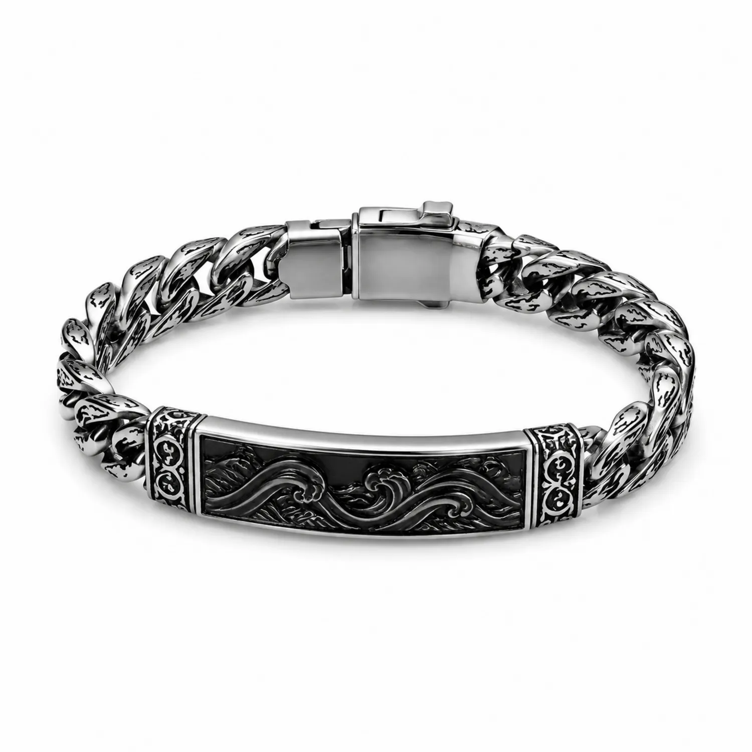 Herrenarmband Silber Geflochten mit Gravur-Novtidorix