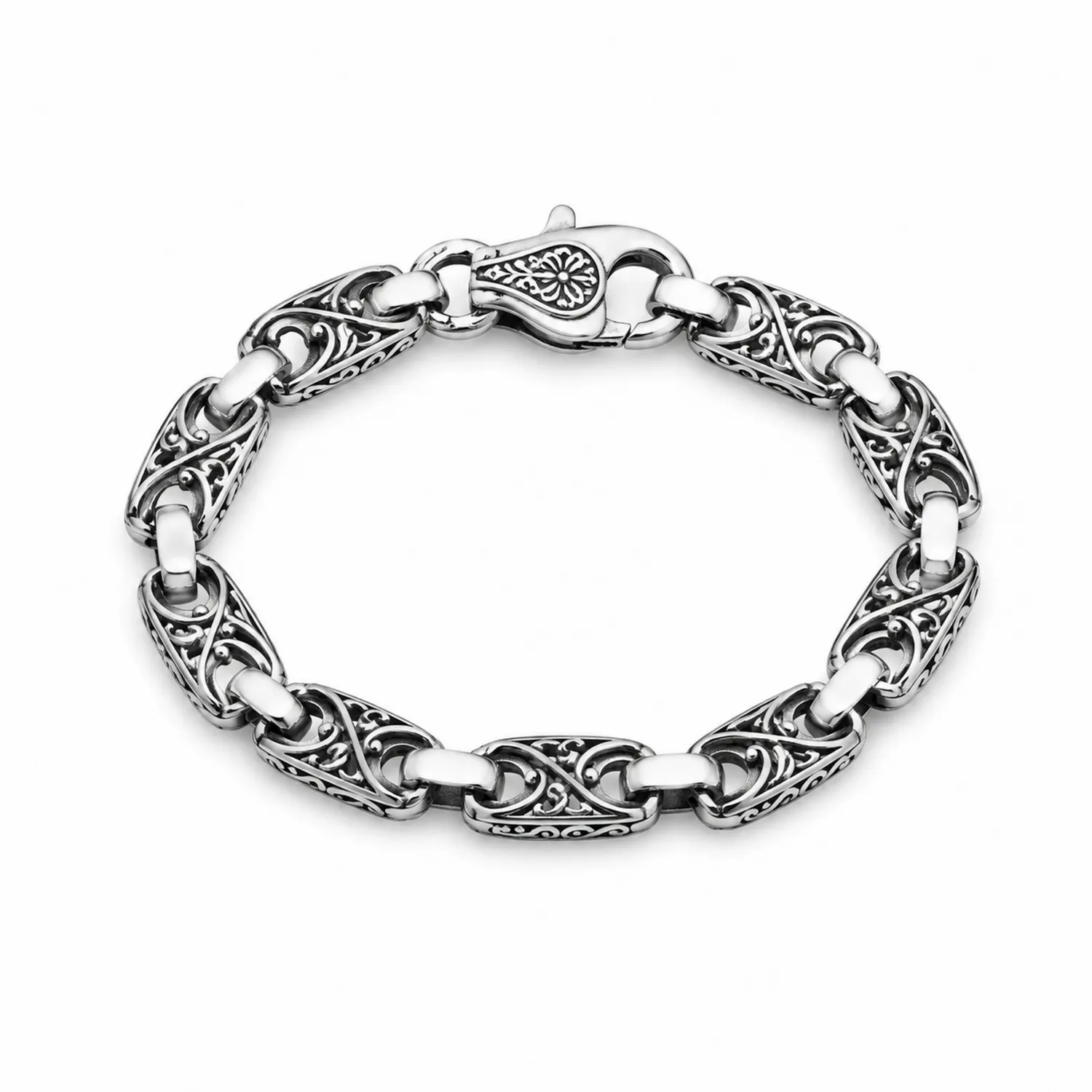 Herren Armband Silber Vintage Design 21cm-Novtidorix
