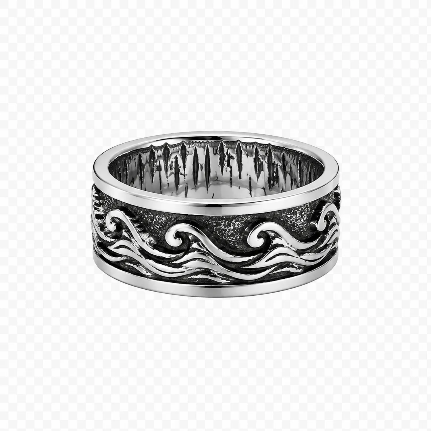 Herrenring mit Wellenmuster 8mm-Novtidorix