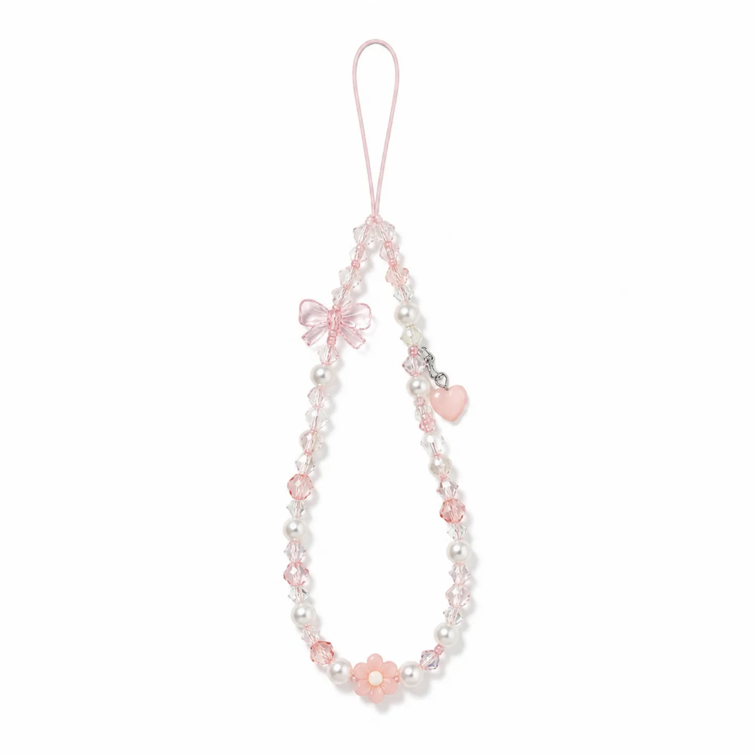 Handykette mit Perlen und Herz in Rosa-Novtidorix