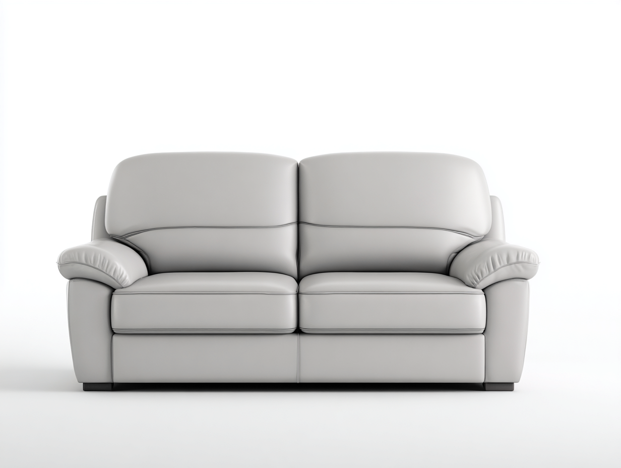 Zweisitzer Sofa aus Kunstleder 168x92x88 cm - Hellgrau - für Wohnzimmer - modernes Design-Tavoralyabode