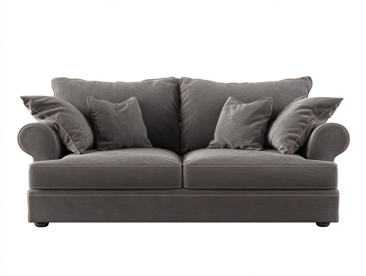 Zweisitzer Sofa Stoff 185x92x88 cm Grau Klassisches Polstersofa-Tavoralyabode