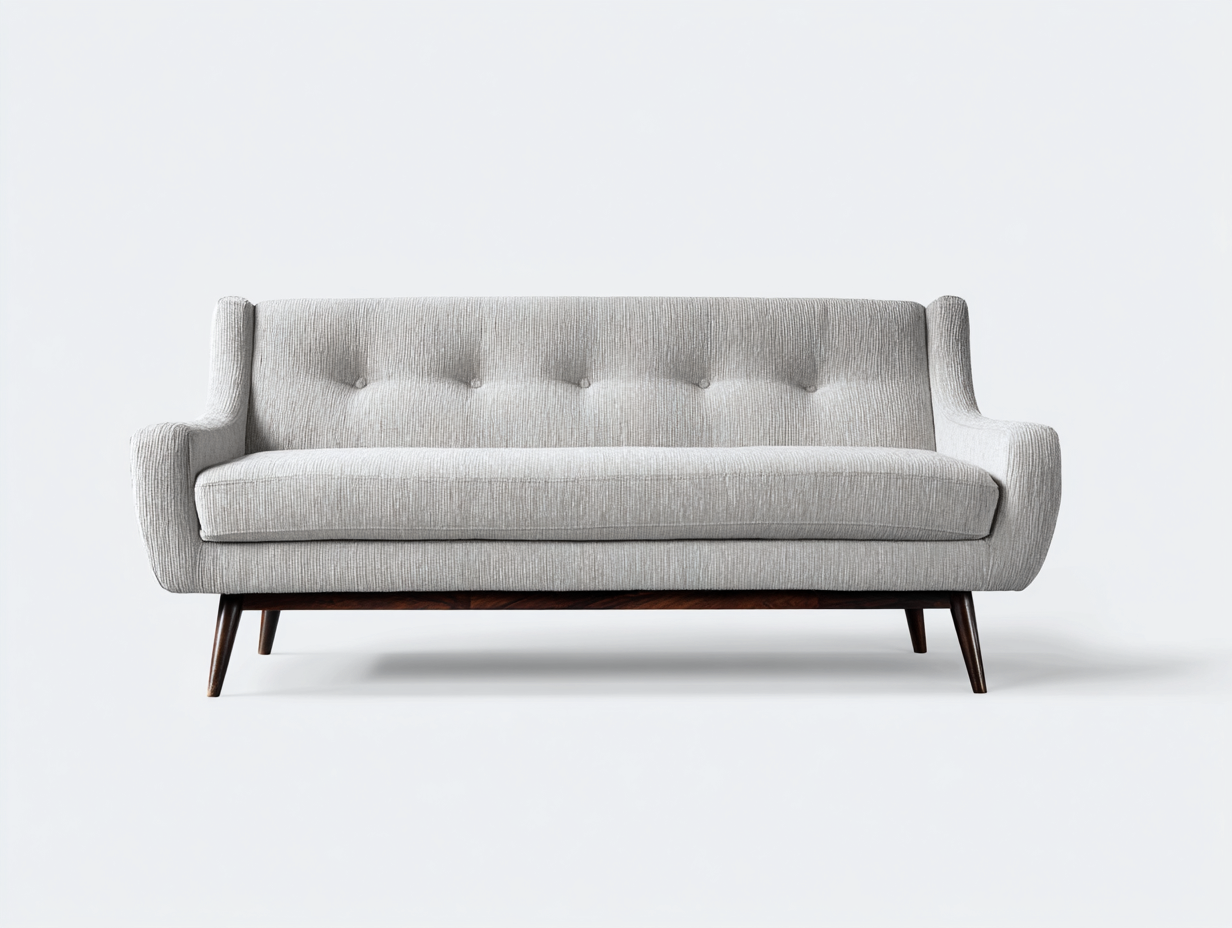 Zweisitzer Sofa 165x82x84 cm - Stoff Grau - Holzbeine Dunkelbraun - Modernes Design-Tavoralyabode