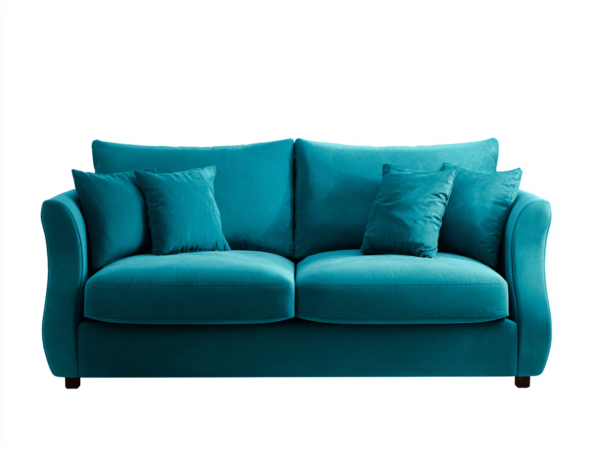 Zweisitzer Sofa 170x90x88 cm - Stoff Türkis - Gepolstert - Modernes Design-Tavoralyabode