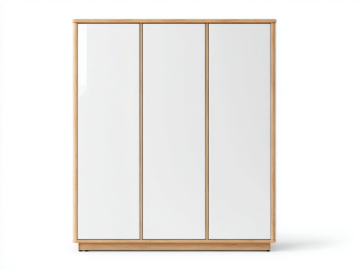 Kleiderschrank aus Holz und Spiegelglas 180x60x200 cm - Natur-Silber - für Schlafzimmer - modernes Design mit 3 Türen-Tavoralyabode