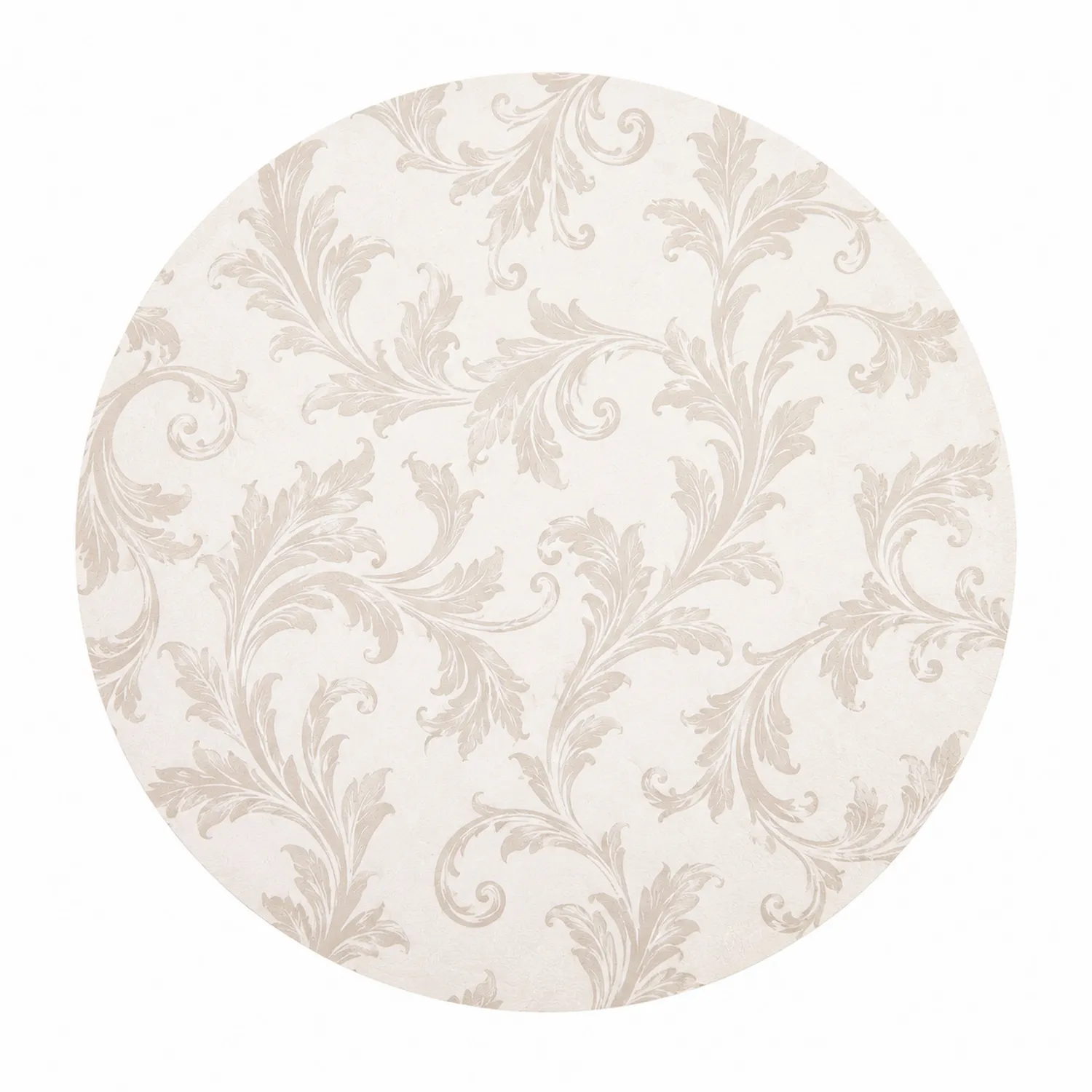Runde Tischmatte mit Vintage-Muster Beige, Ø 150 cm-Nerlidorn