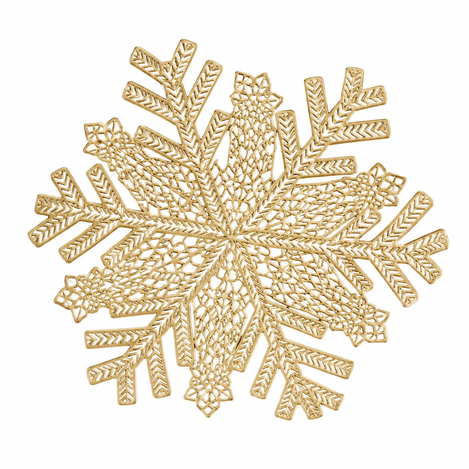 Tischuntersetzer Schneeflocken-Design Gold 38 cm-Nerlidorn