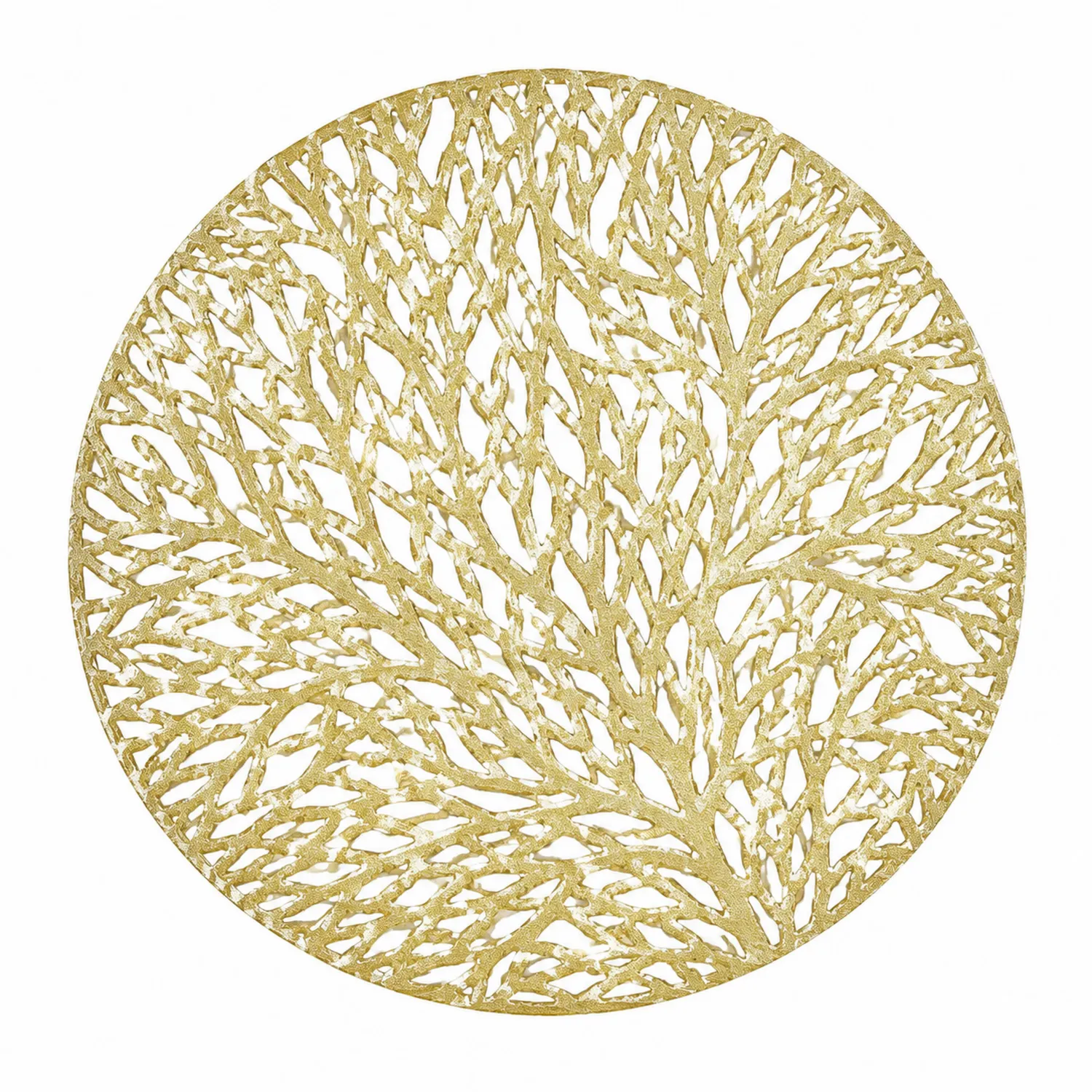 Dekorativer Runder Tischuntersetzer in Gold 38 cm-Nerlidorn