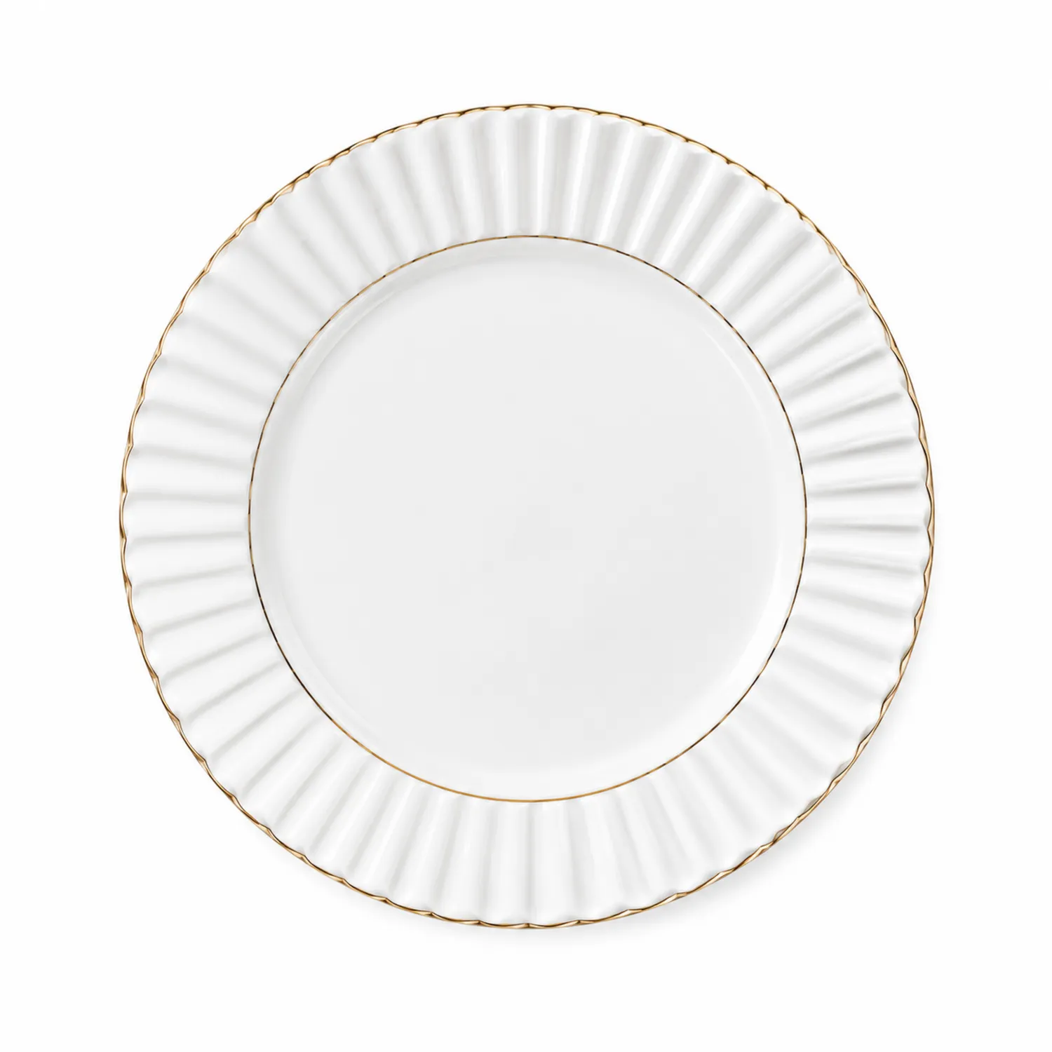 Eleganter Porzellanteller 26cm Weiß mit Goldrand-Nerlidorn