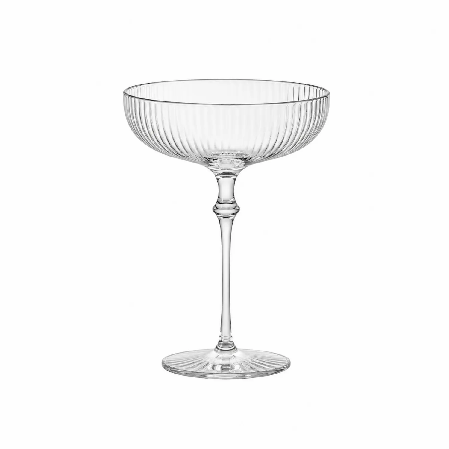 Geriffelte Champagnerschale aus klarem Glas, 150 ml-Nerlidorn