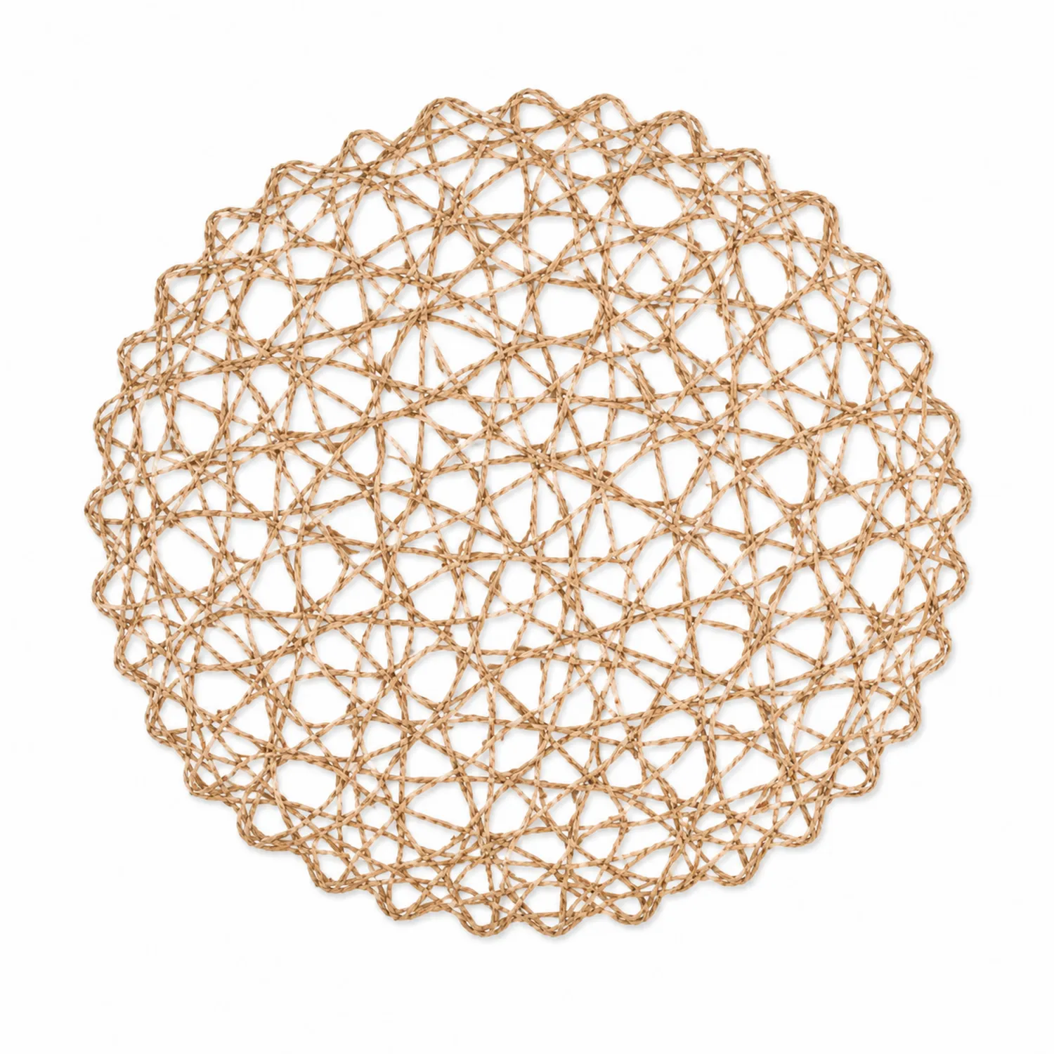 Runde Tischmatte im Netzdesign - 38 cm, Beige-Nerlidorn