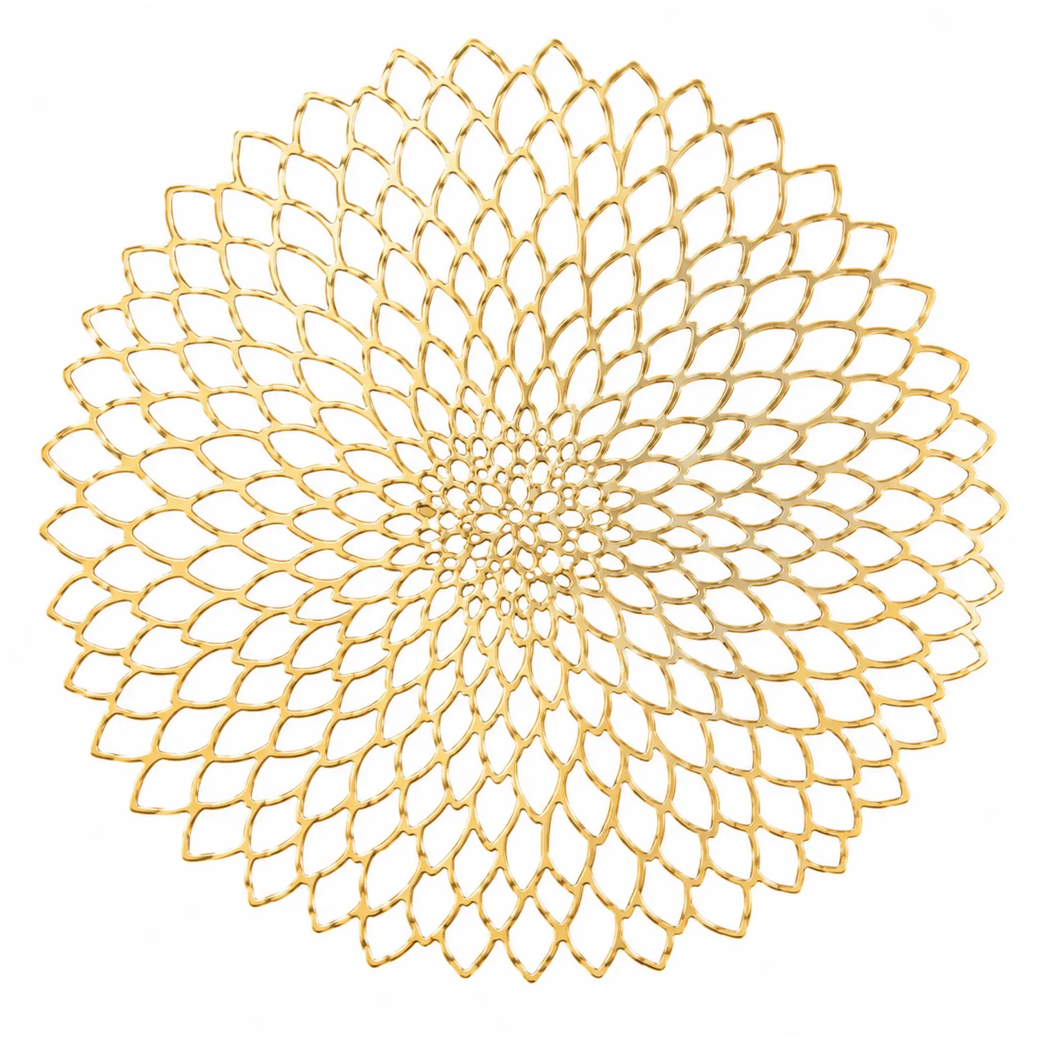 Dekoratives rundes Platzdeckchen in Gold, 38 cm-Nerlidorn