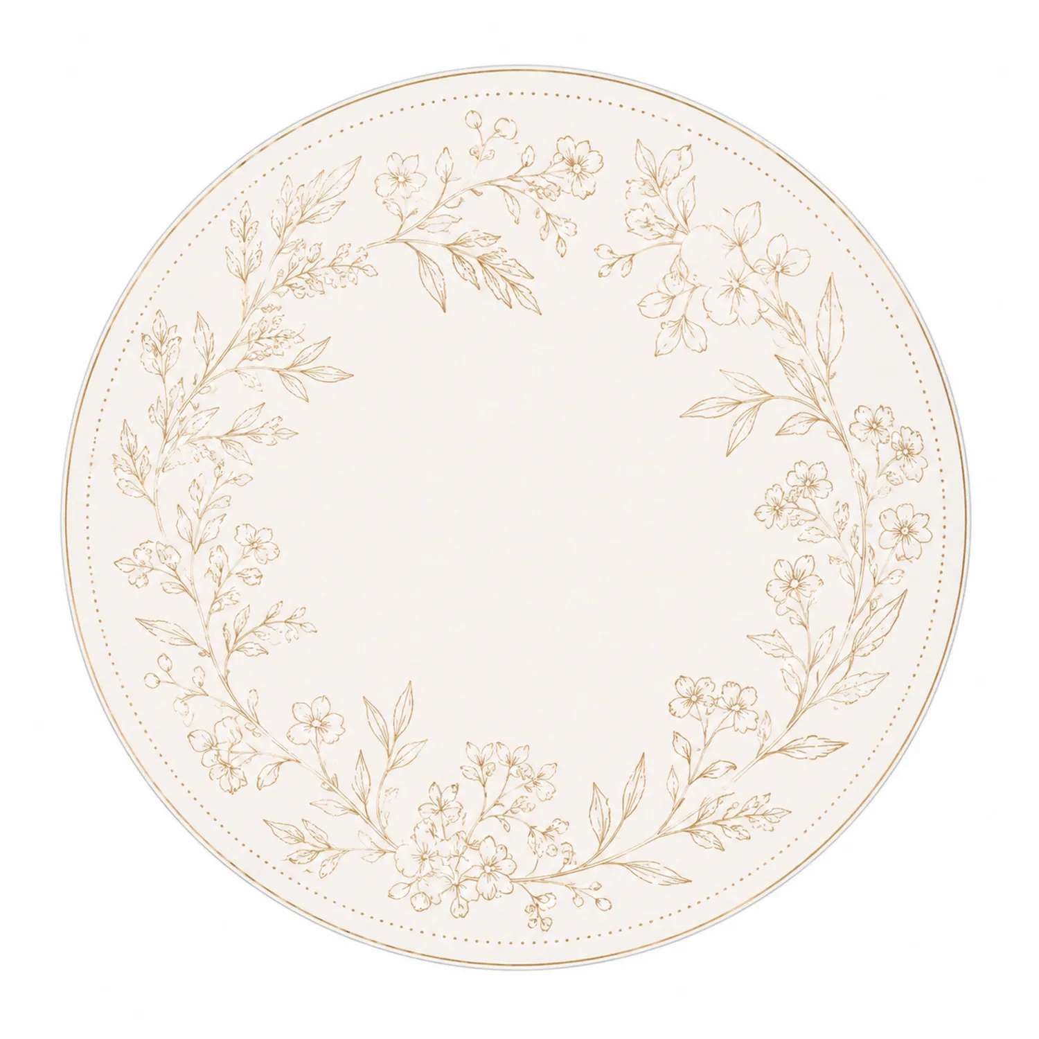 Runder Tischuntersetzer mit Blumenmuster Beige, Ø 38 cm-Nerlidorn