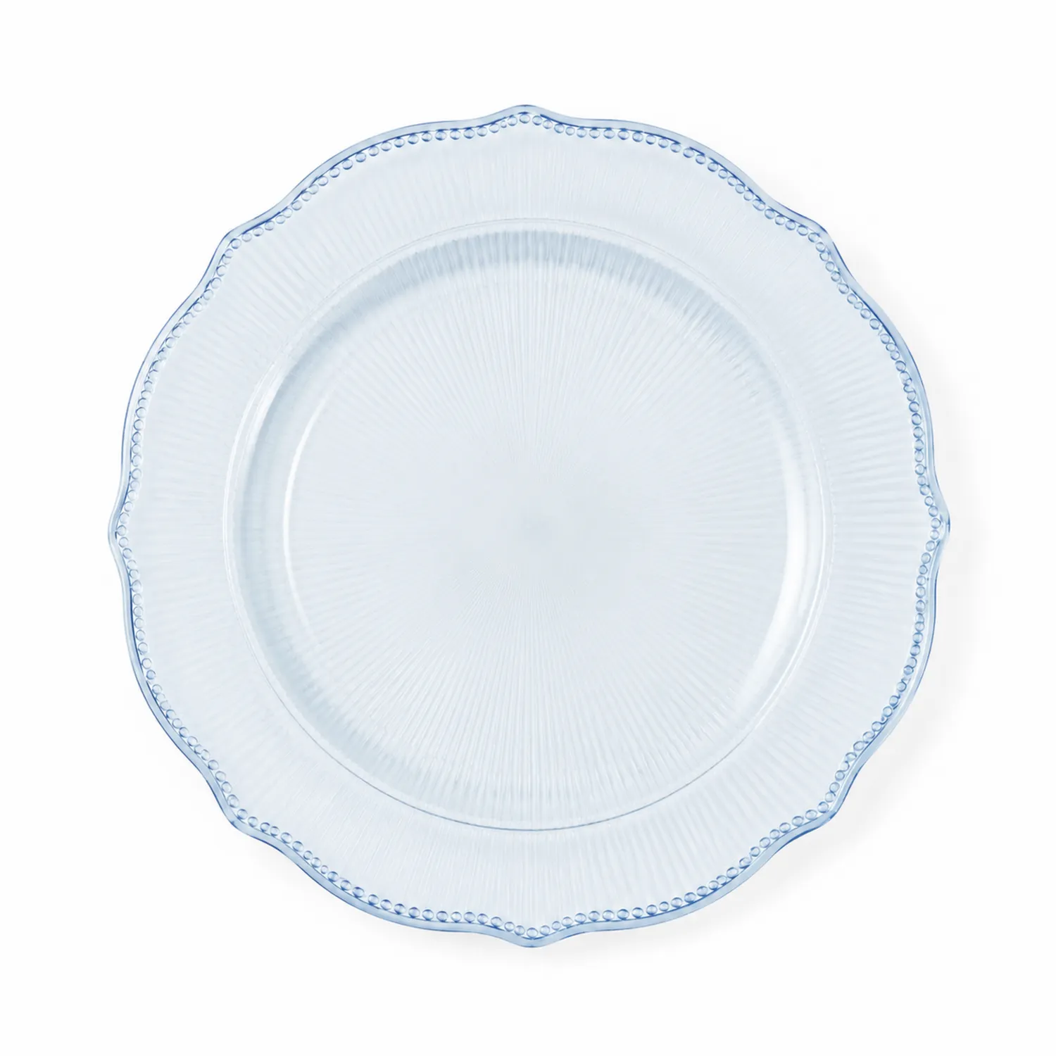Runder Glassteler Blau-Nerlidorn