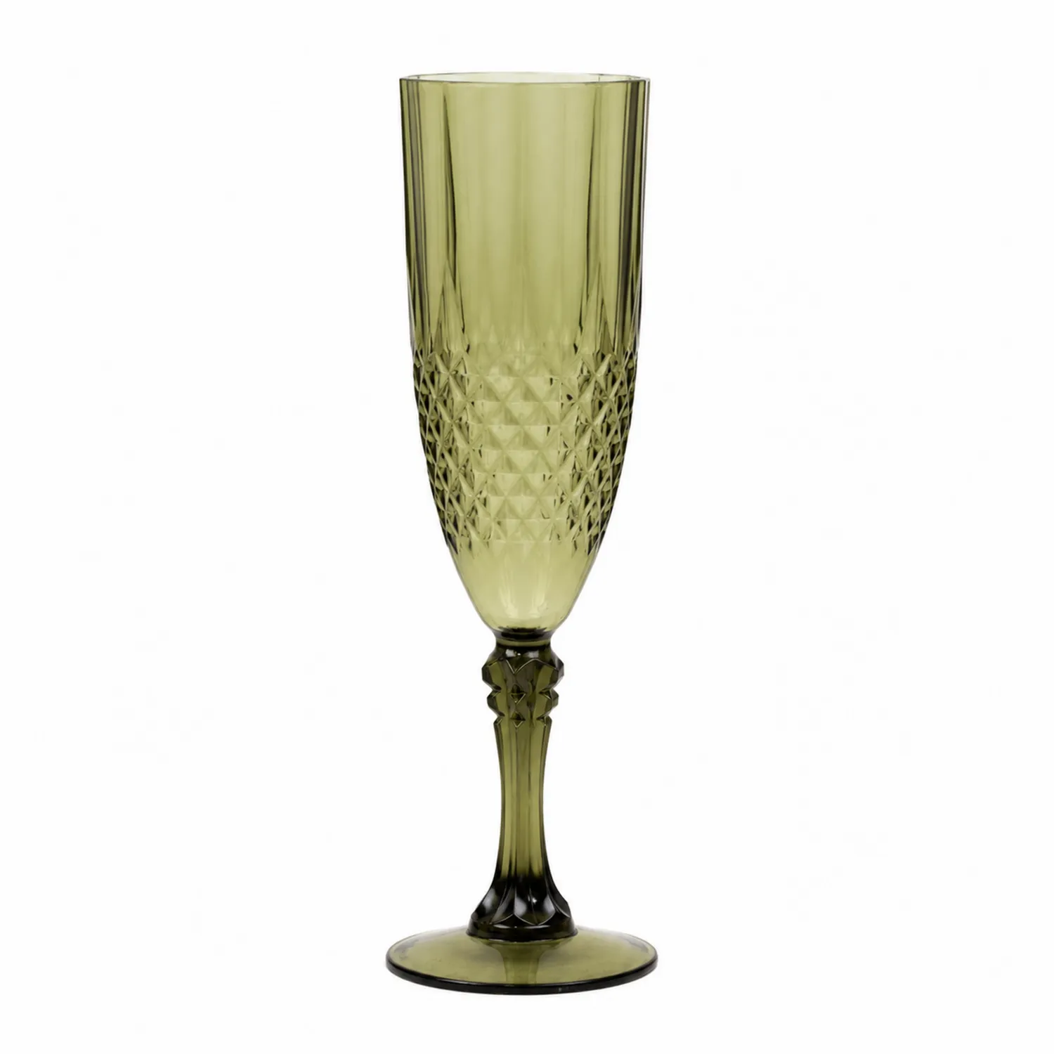 Olivgrünes Champagnerglas 250ml mit Kristallstruktur-Nerlidorn