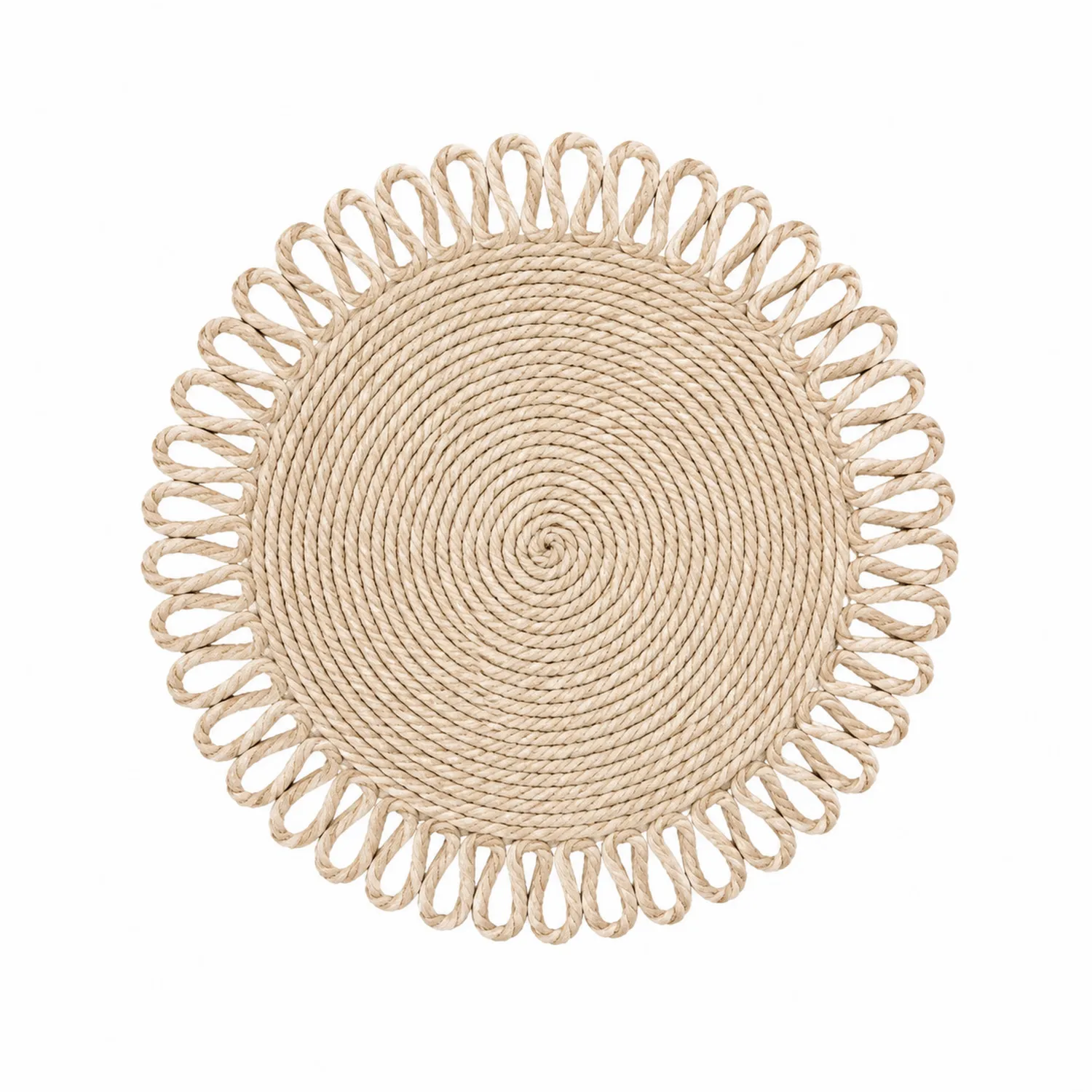 Rundes Platzdeckchen aus Seil 30 cm Beige-Nerlidorn