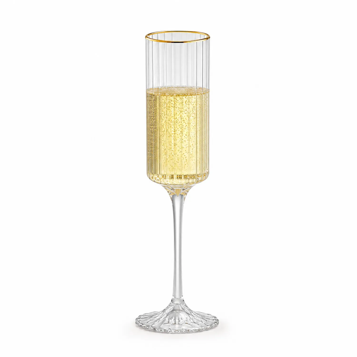 Sektglas Kristallklar mit Goldrand, 200ml-Nerlidorn