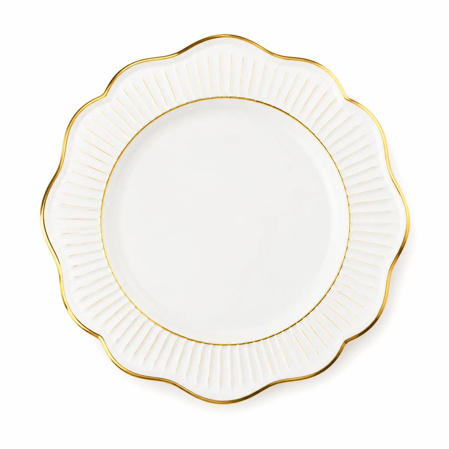 Eleganter Porzellanteller mit Goldrand, Weiß, 27 cm-Nerlidorn