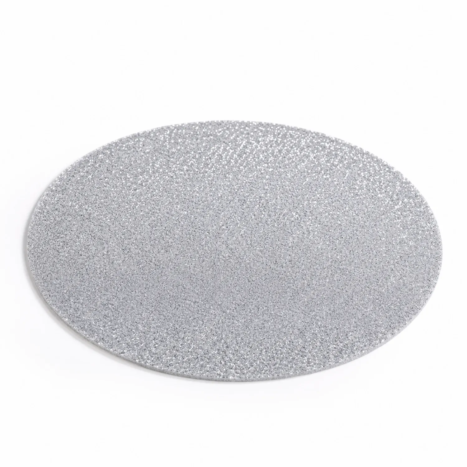 Rundes Glitzer Platzdeckchen Silber 38 cm-Nerlidorn