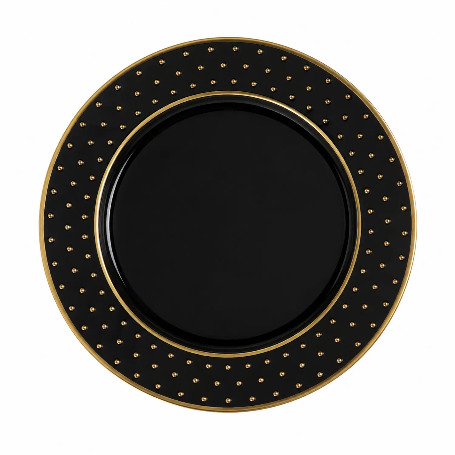 Eleganter Teller Schwarz mit Golddekor Rund 27 cm-Nerlidorn