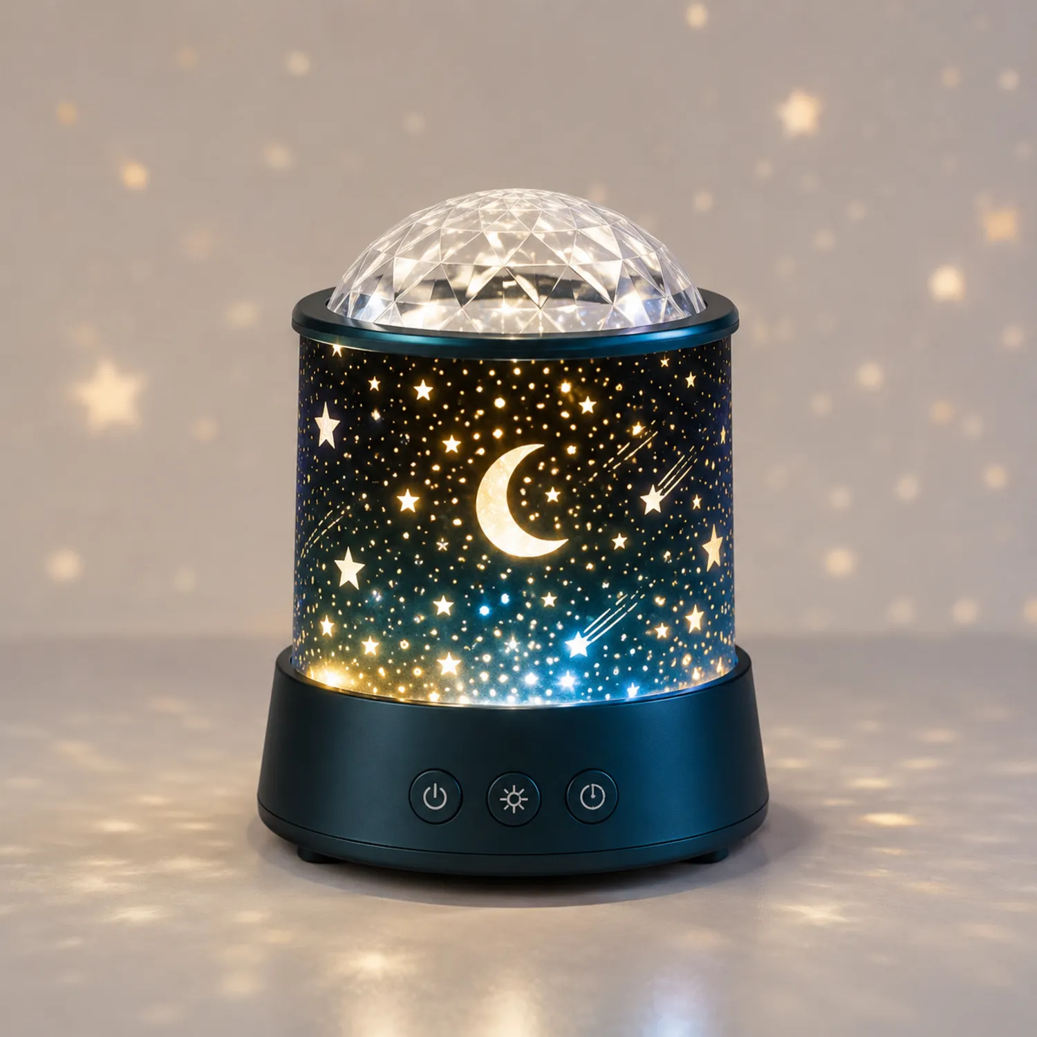 Sternenprojektor Nachtlicht mit Mond- und Sternenmuster, Schwarz-norvivon