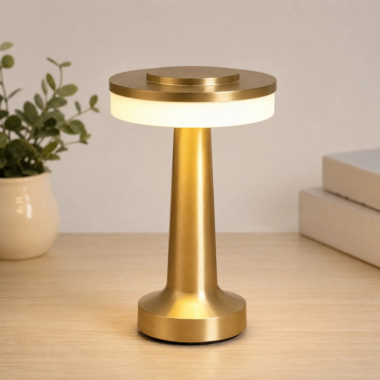 Moderne LED Tischlampe in Gold mit Touch-Steuerung-norvivon
