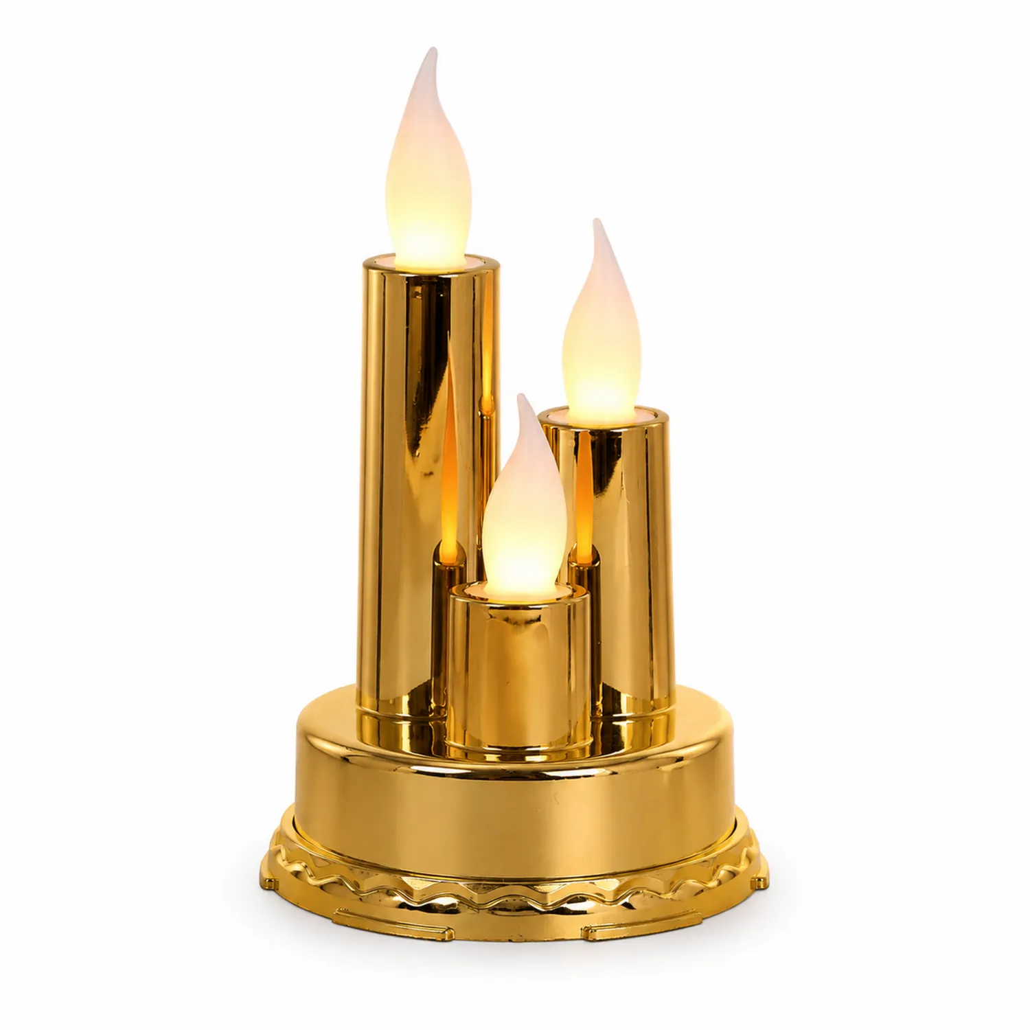 Goldene LED Tischleuchte mit Kerzenform-norvivon