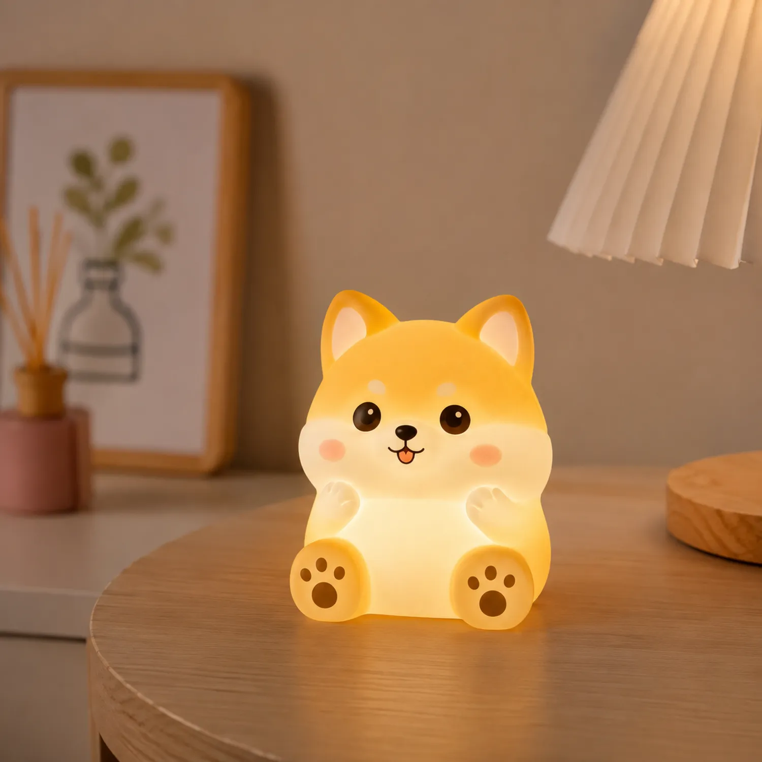 LED Nachtlicht Shiba Inu Design für Kinderzimmer - Gelb-norvivon